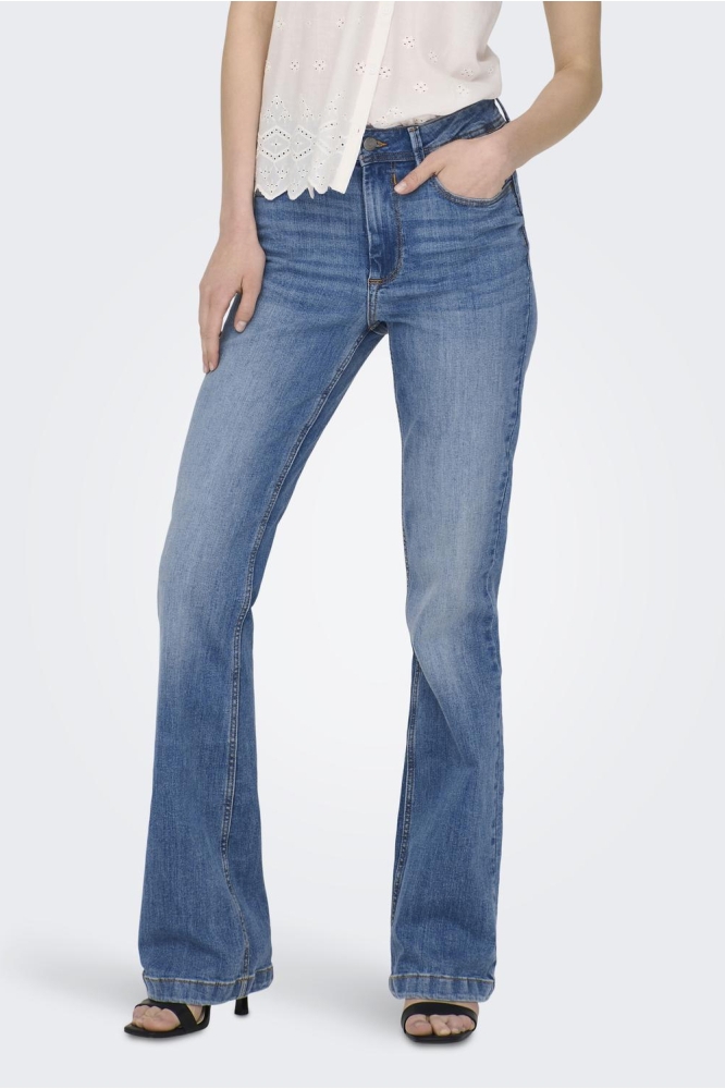 JDYFLORA LIFE FLARED HIGH MB NOOS 15167994 Medium Blue Denim